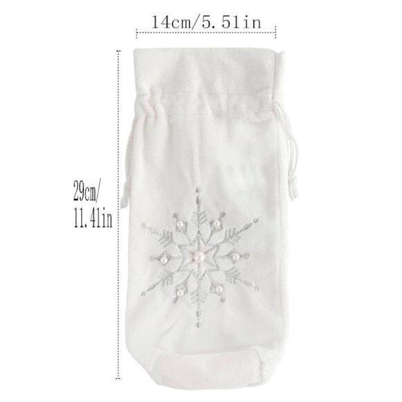 Silver Snowflake Gift Bag for Wine & other bottles - Picture 4 of 8